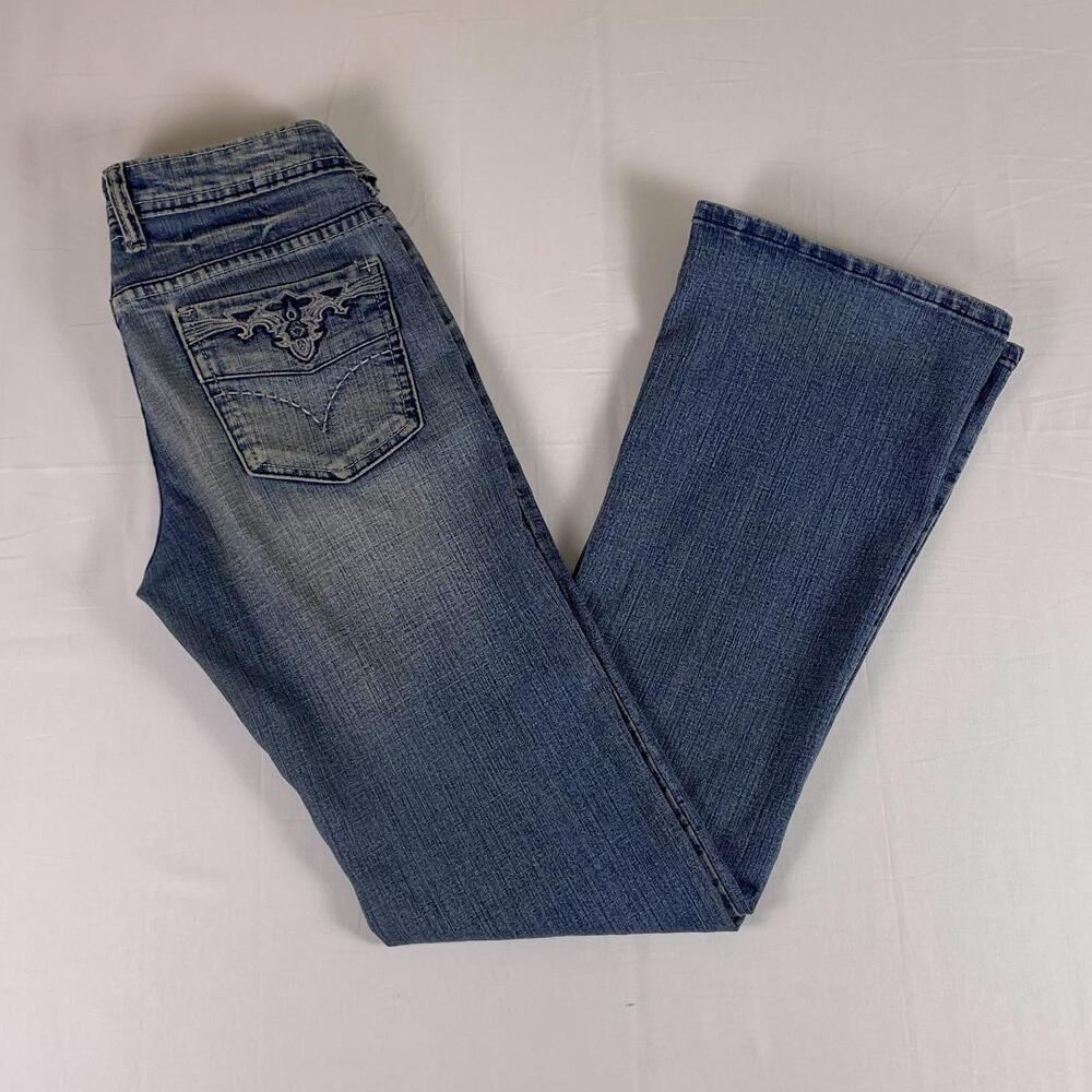P and P Jeans Flare Y2K | Marbled Wash | Size 3/4